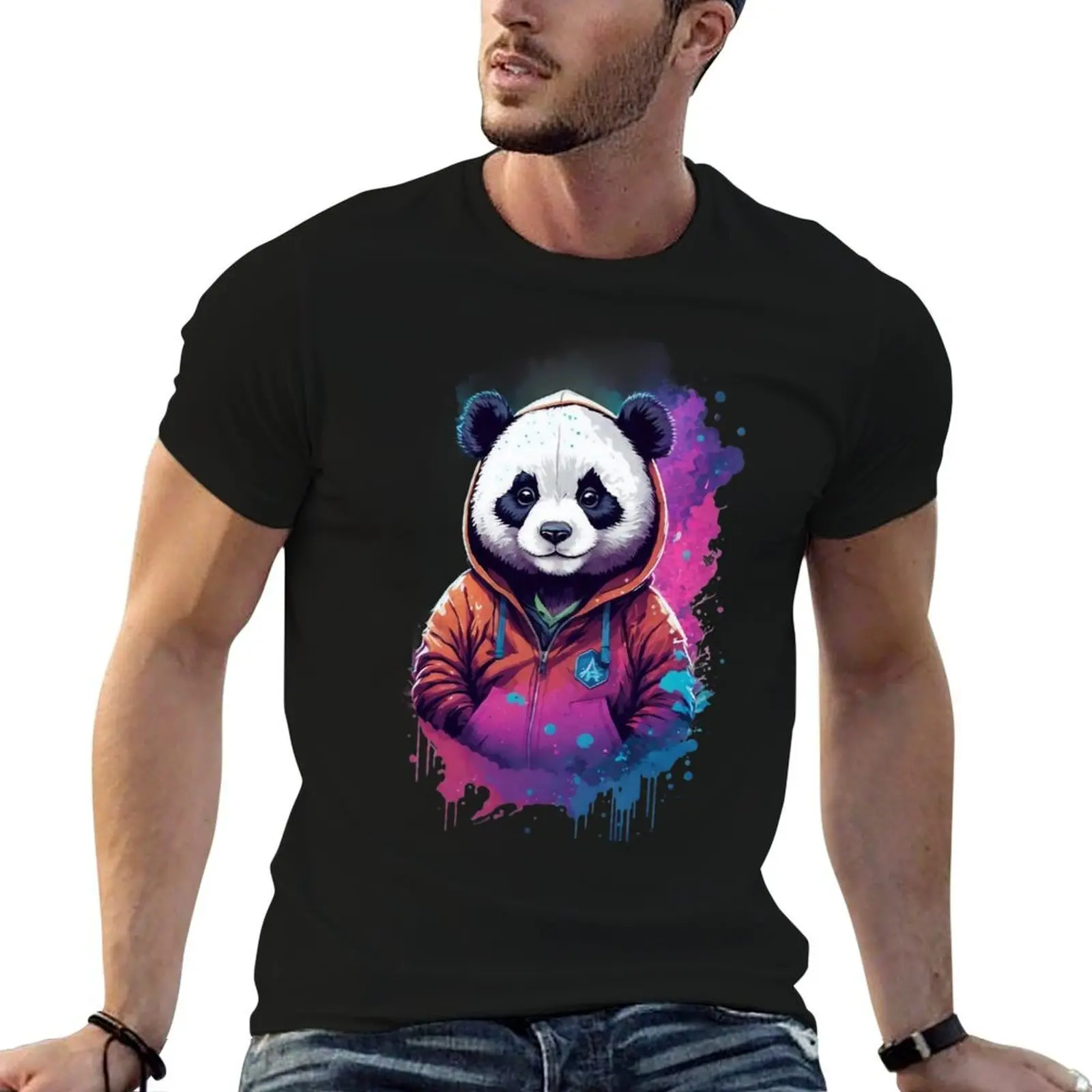 

Panda in a Hoodie - Nebula T-Shirt t shirt man casual man t shirts graphic T-Shirt