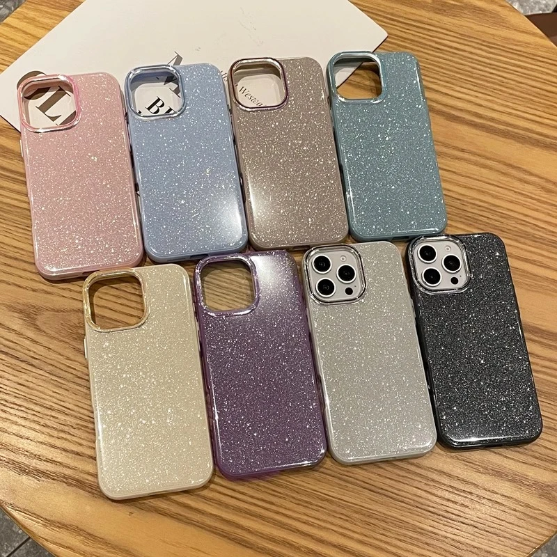 

Luxury Imd Glitter Candy Color Case For Samsung Galaxy S25 S24 S23 S21 FE S22 Ultra Plus S 25 Hard Hybrid Silicone Soft PC Cover