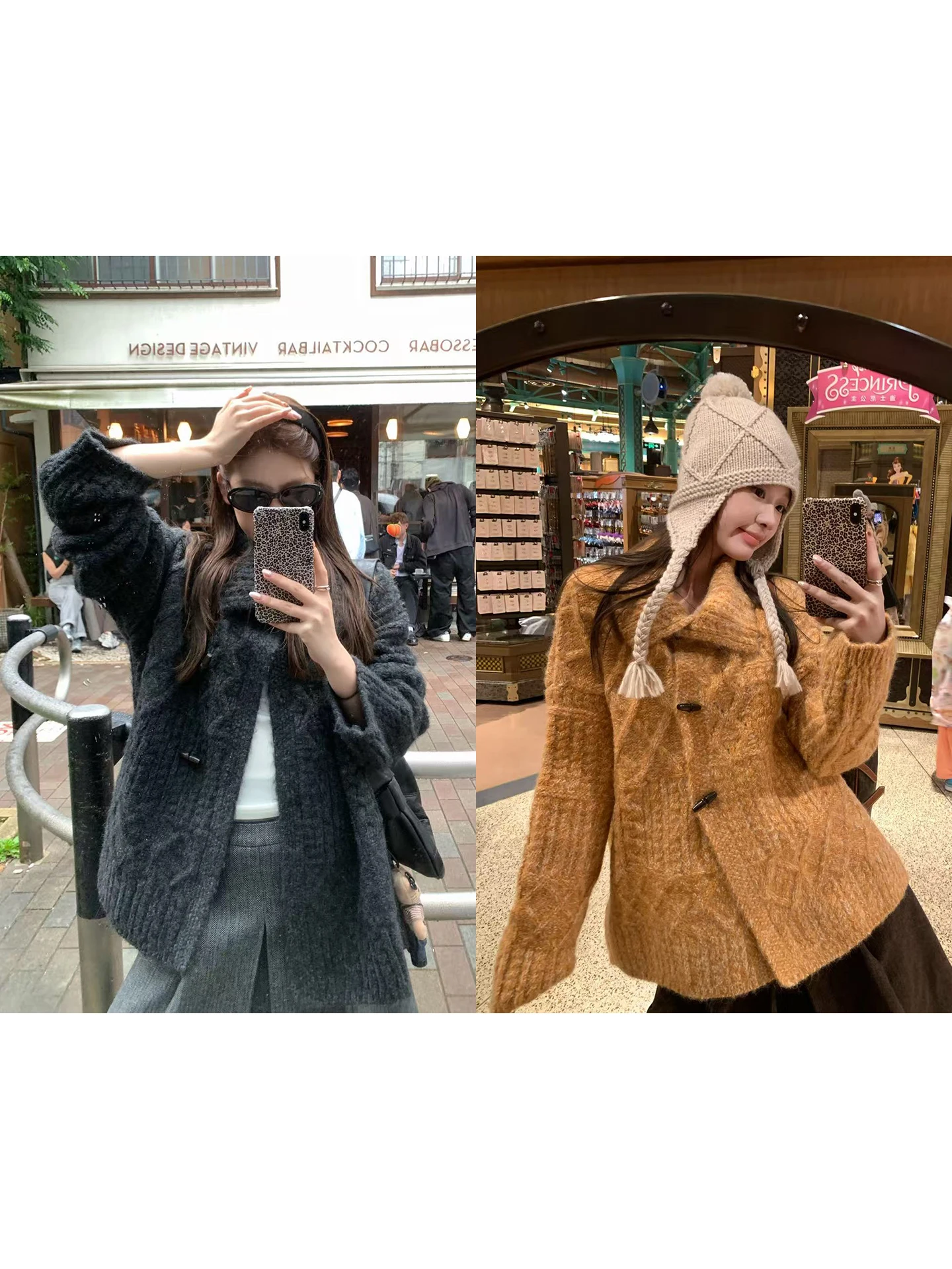 

Теплый шерстяной кардиган-пальто для женщин, осенний вязаный свитер с отложным воротником, узором «косы» и длинными рукавами