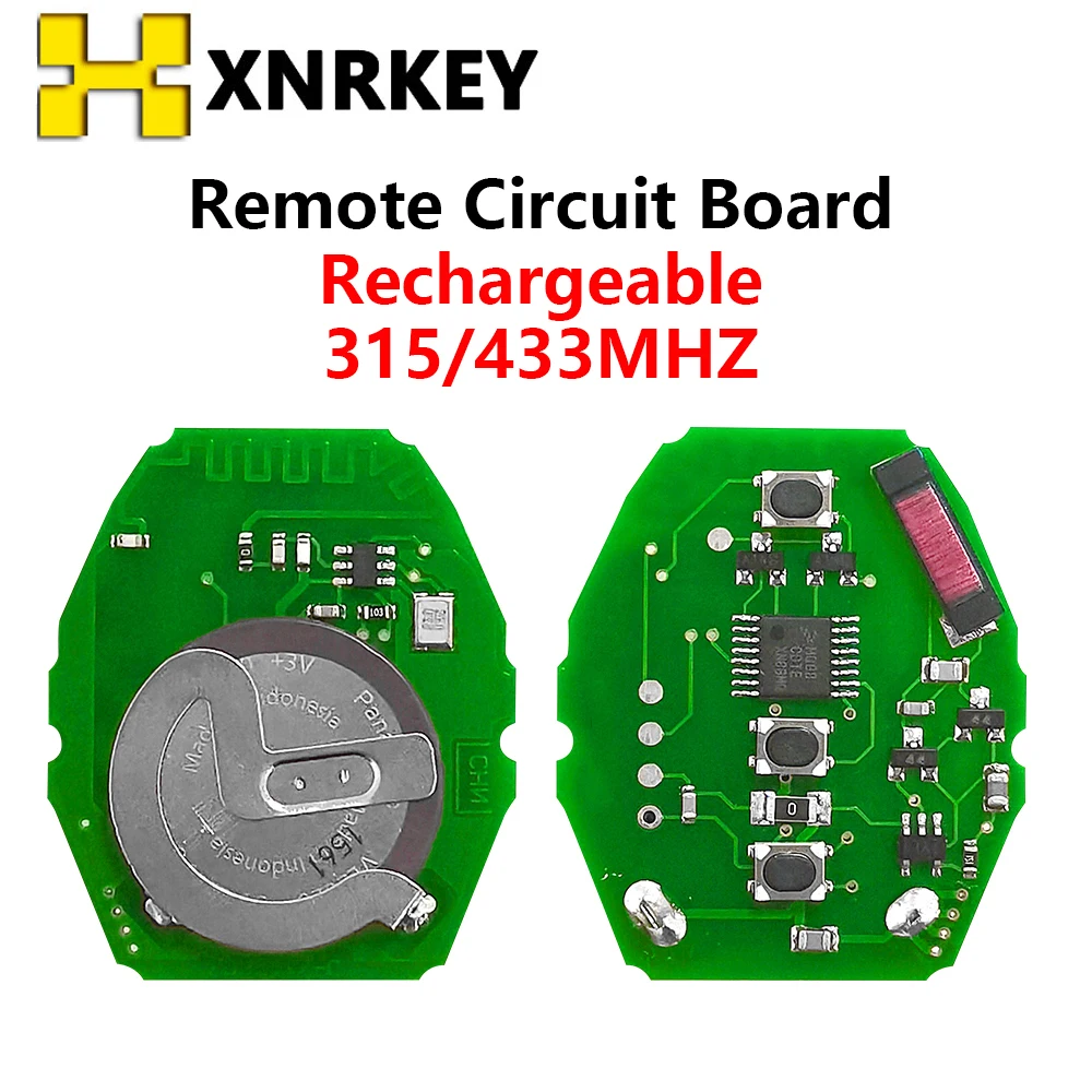 XNRKEY 3 버튼 ML2020 배터리 회로 기판 315/433Mhz, BMW 3 5 X 시리즈 7S E38 E39 E46 충전식 리모컨