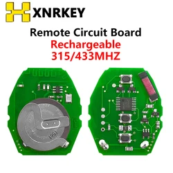 Xnrkey 3 botão ml2020 bateria placa de circuito 315/433mhz para bmw 3 5 x série 7s e38 e39 e46 recarregável remoto