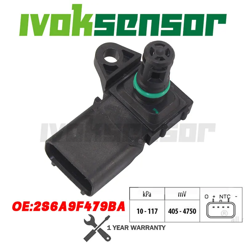 MAP Sensor for Ford C-Max Fiesta Focus Fusion Ka Mazda 2 Volvo C30 S40 1490907 1141598