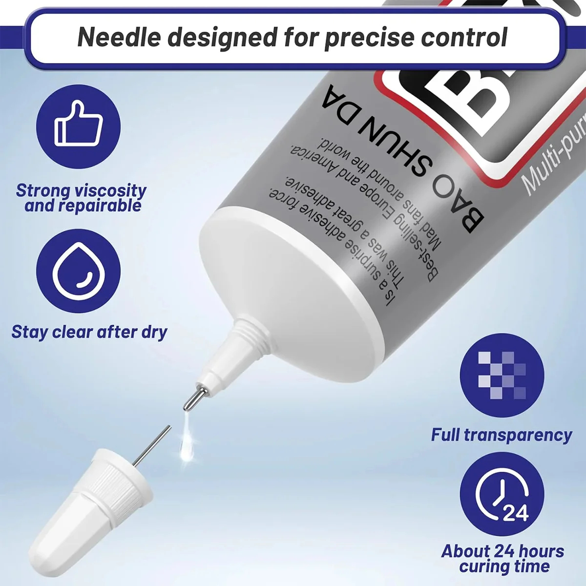 BAOSHUNDA - Phone Repair Glue, LCD Screen Glue T8000, T7000 Mobile Phone Adhesive, Electronic Glue T8000, Multifunctional DIY Adhesive, Transparent Glue Kit B7000/T8000,superglue