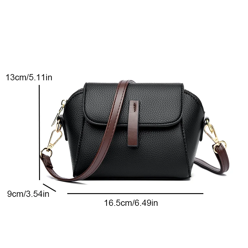 Casual Style PU Leather Shoulder Bag For Women Solid Color Flap Crossbody Bag Classic Fashion Women\'s Bag