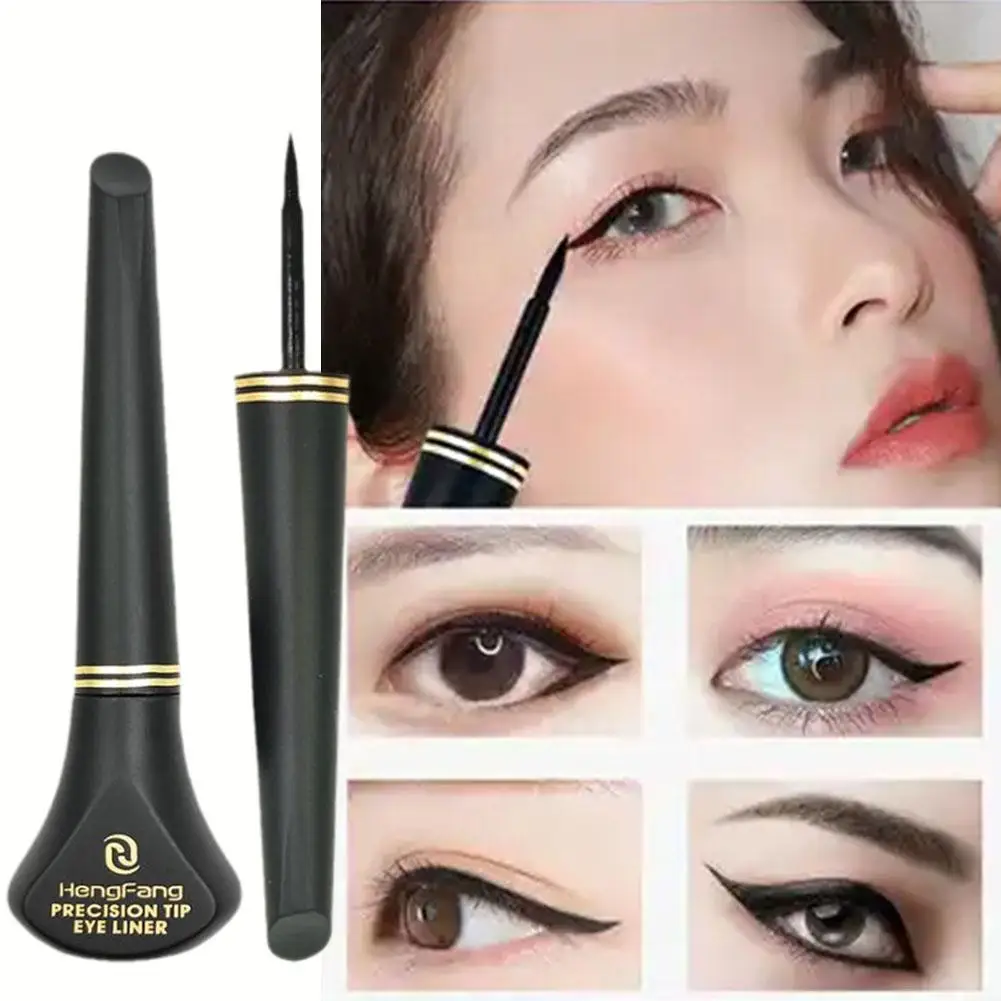 2-in-1 Black Liquid Eyeliner Pen Stamp Pencil Waterproof Fast-Drying Eye Liner For Women Makeup Lasting Black Stamps Cosmet S5Y5