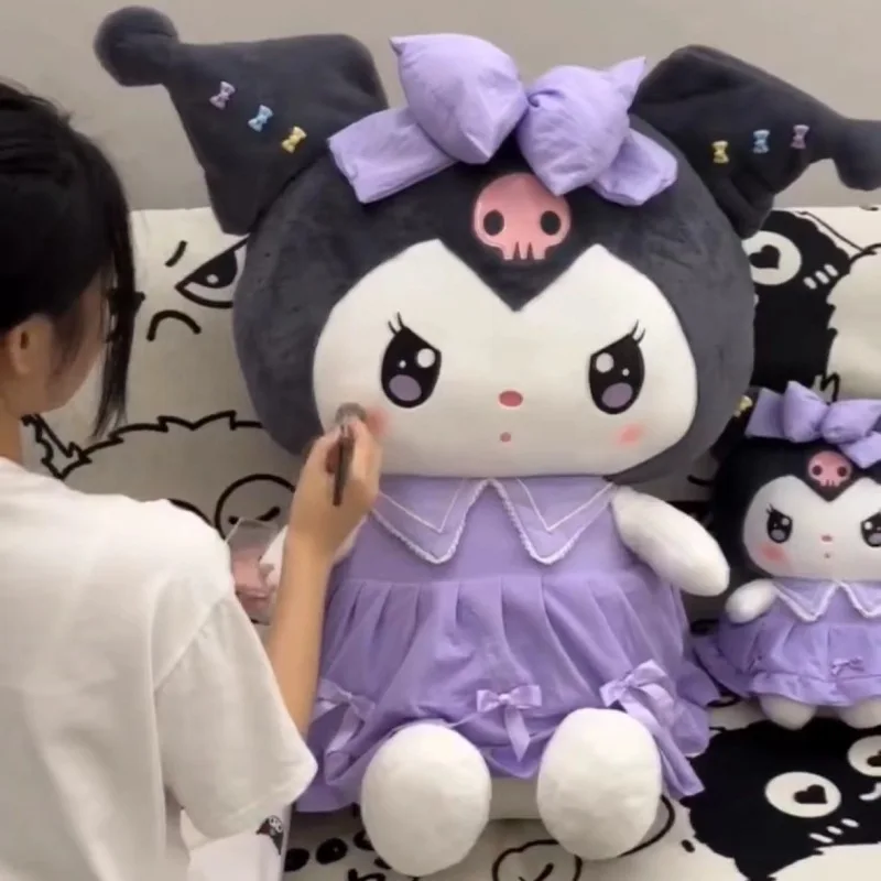 30cm Sanlio Purple Dress Kuromi Stuffed Plush Toy Cute Anime Surrounding Melody Plush Doll Gift for Girlfriend's Birthday