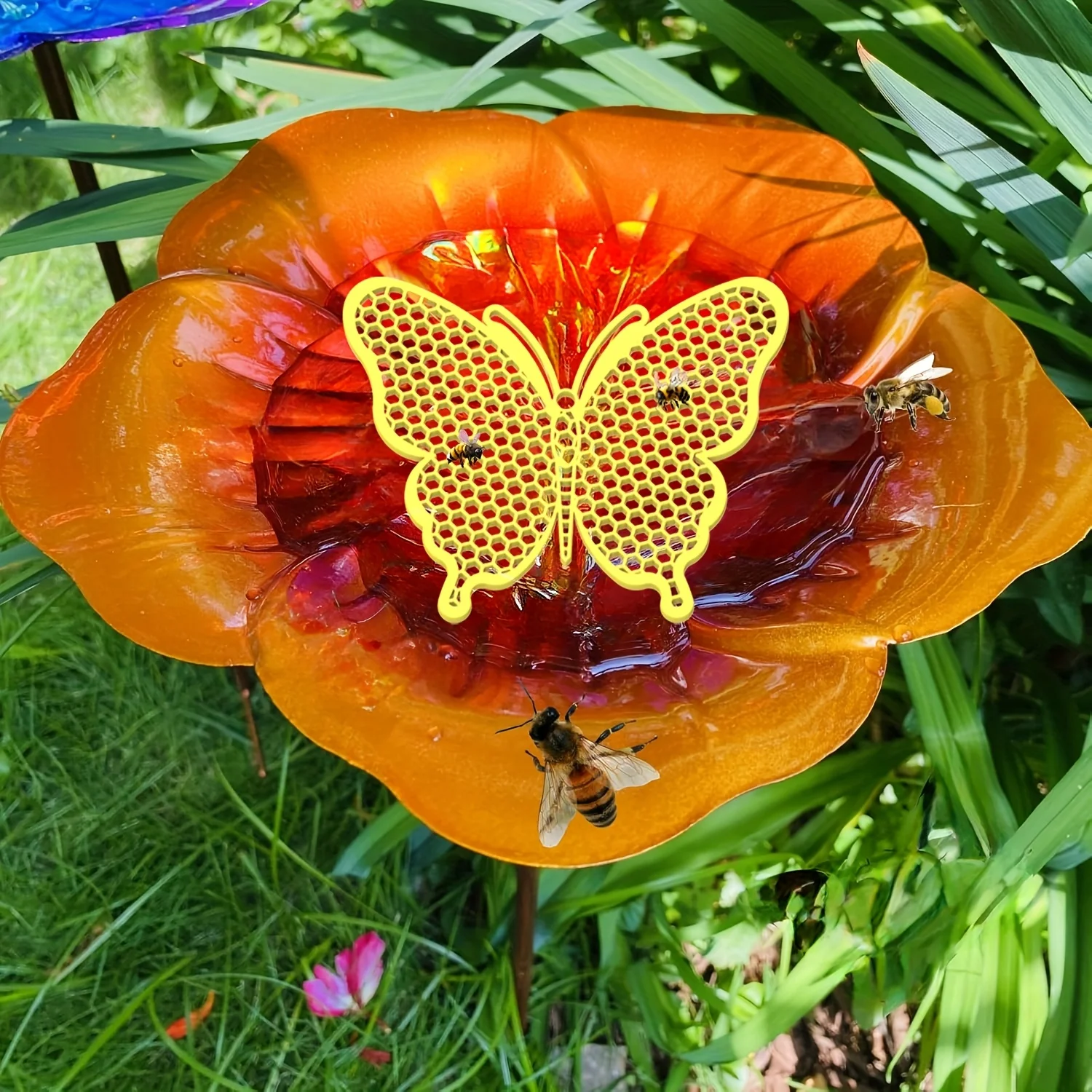 1Pc/2Pcs Butterfly Shaped Floating Bee Water Tray, Insect Drinking Station for Garden Bird Bath & Small Pets