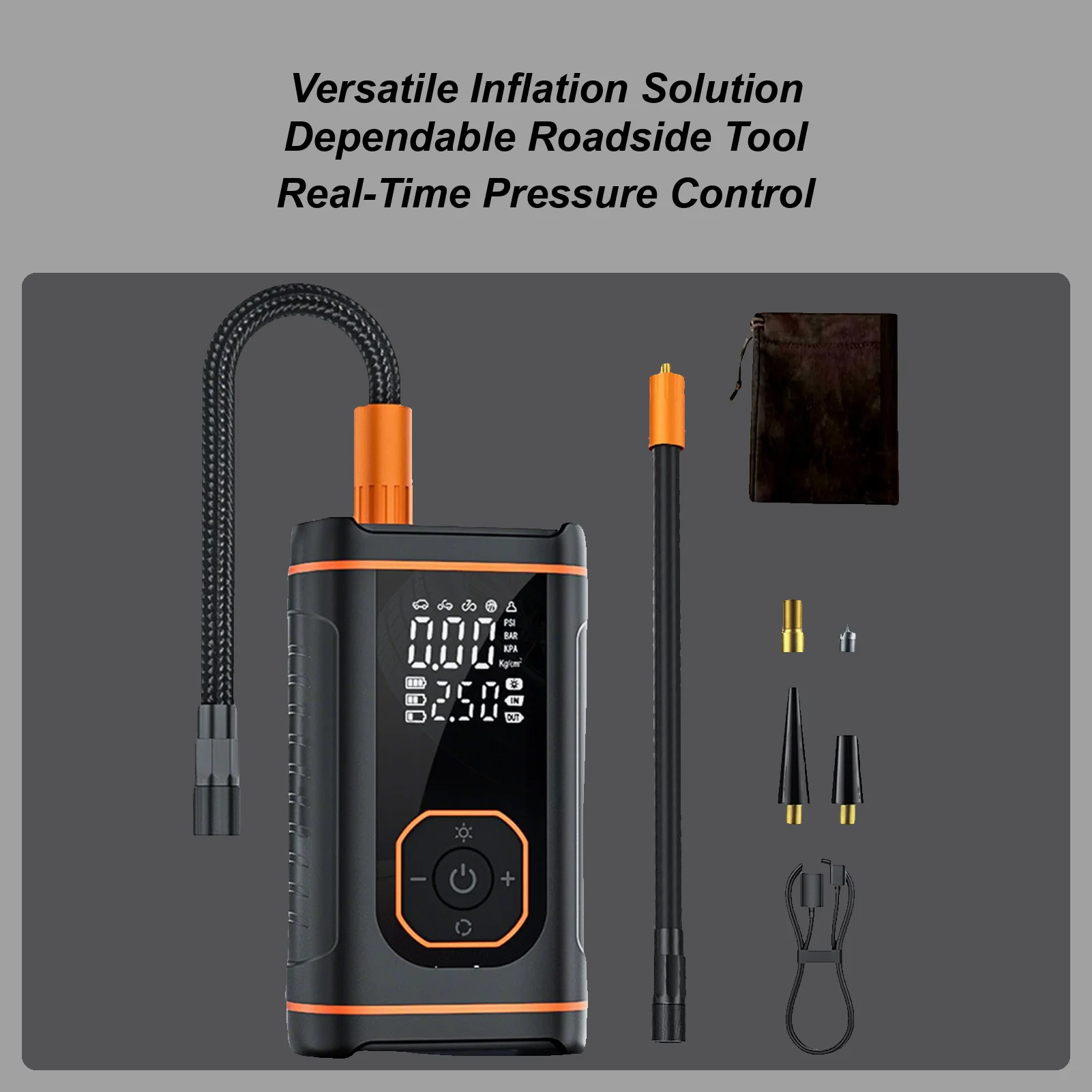 Air Pump For Car Tires Rechargeable Digital Display Automotive Tools Tire Air Pump For Auto Vehicle Motorcycle Bicycle Ball