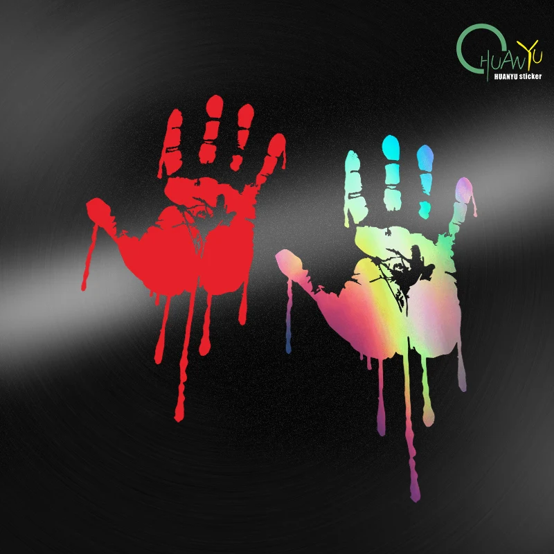 

Blood Handprint Car Personalized Body Rear Window Triangle Window Terror Vinyl Waterproof Electric Car Sticker