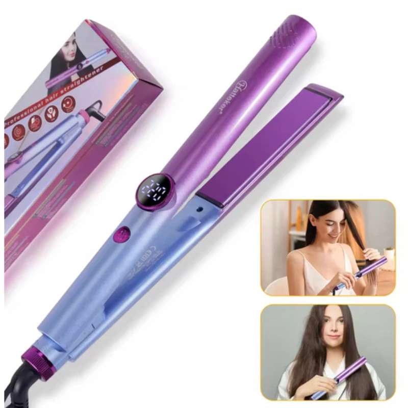 

New Curling/Straightening Iron Constant Temp Negative Ion Straightener with Digital Display 14-Level Temperature Adjustment