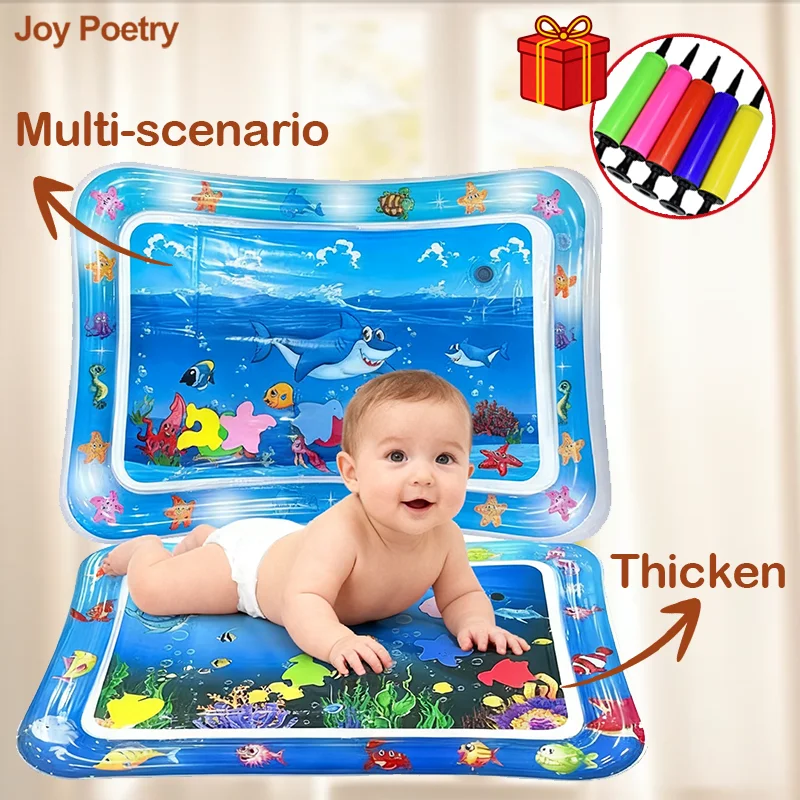 

65cm Square Shape Inflatable Baby Water Play Mat Infant Kid Tummy Time Water Pad Cushion Early Educate Develop Activity Toy