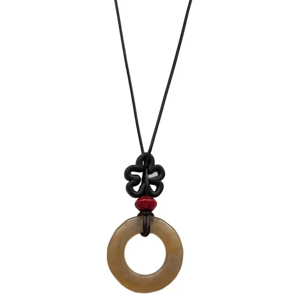 Vintage Resin Sweater Chain Long Maillard Clothing Pendant Handmade Pendant for Women Men