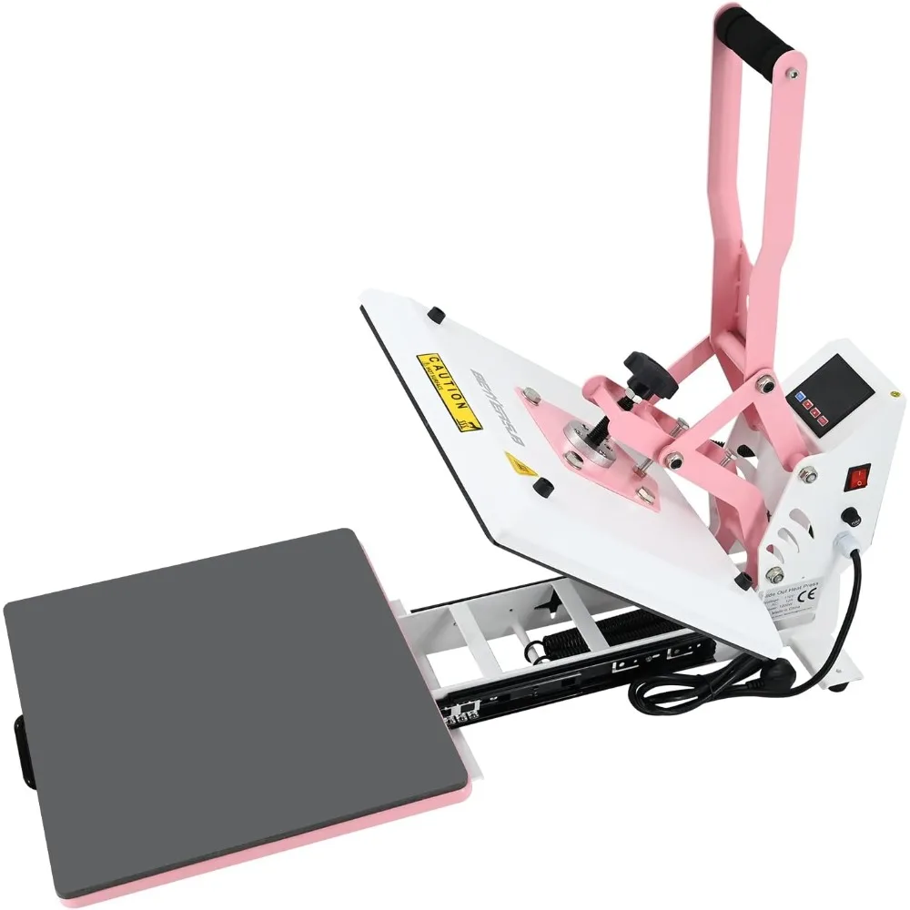 

Digital Heat Press Machine, Slide out Industrial Quality T-Shirt Heat Transfer Machine Pink