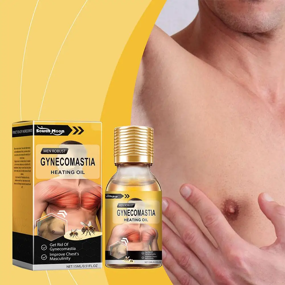 

Southmoon 15ml Men Bee Gynecomastia Heating Oil Breast Breast Serum Shaping Breast Tighten Firm Care Skin Oil Massage K0K5