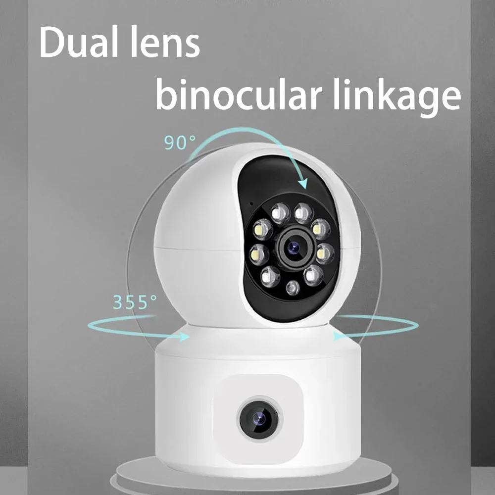 CARPBABA ICSEE Dual Lens WiFi Camera PTZ Indoor Wireless Security Surveillance Camera Auto Tracking Baby Monitor Smart Home