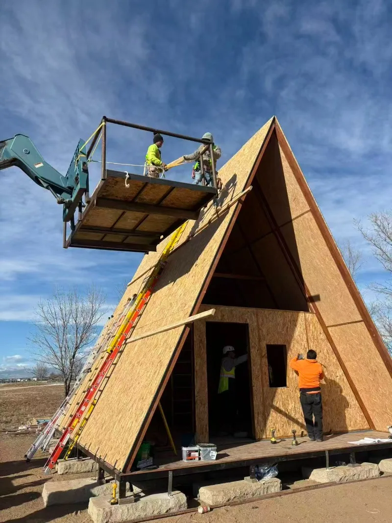 Triangle A Frame House Modern Prefab Tiny Cabin Portable Wooden Outdoor Villa Living