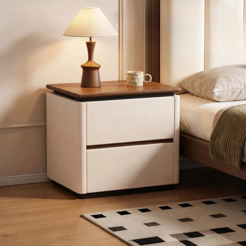 Strictly selected solid wood bedside table, new household bedroom, small medieval cream wind, advanced bedside storage cabinet
