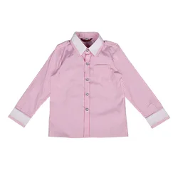 Spring Children Boys Shirts Cotton Pink/blue Striped Long Sleeve Tops for Teenage Fashion Big Boy Turn-down Collar Clothes 15Yrs