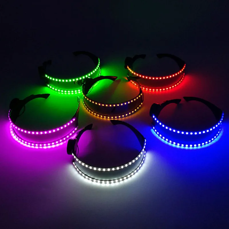 High Quality Luminous Glasses Cyberpunk Glowing Glasses Cool Glasses Glow in the Dark for Bar Night Club Dance Show Props