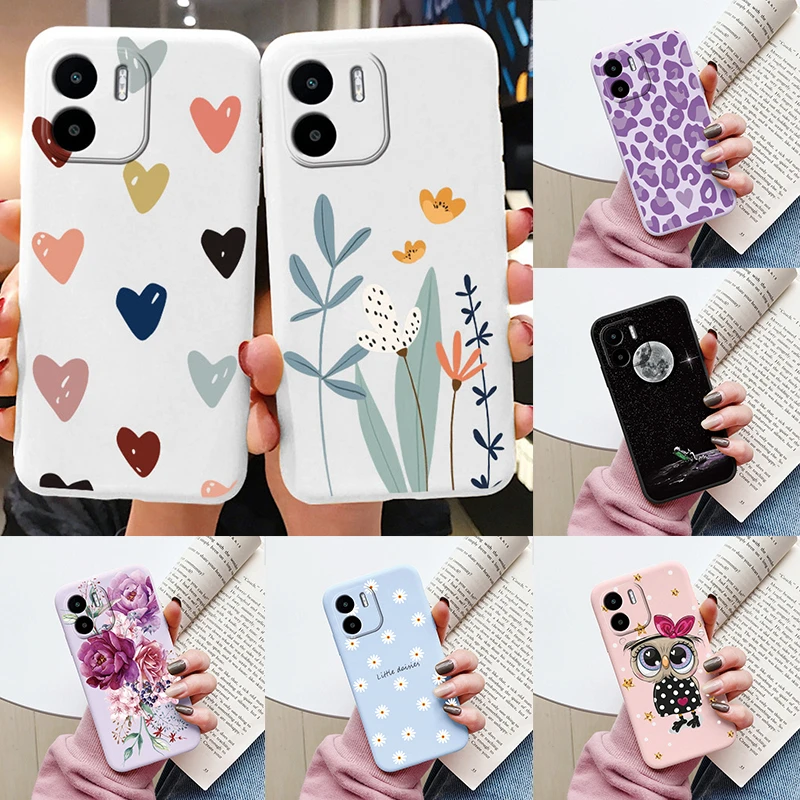 Flowers Case For Redmi A1 A2 Back Cover Cartoon Owl Cute Heart Painting Capa Soft Silicone Fundas For Xiaomi RedmiA1 A 2 Shell