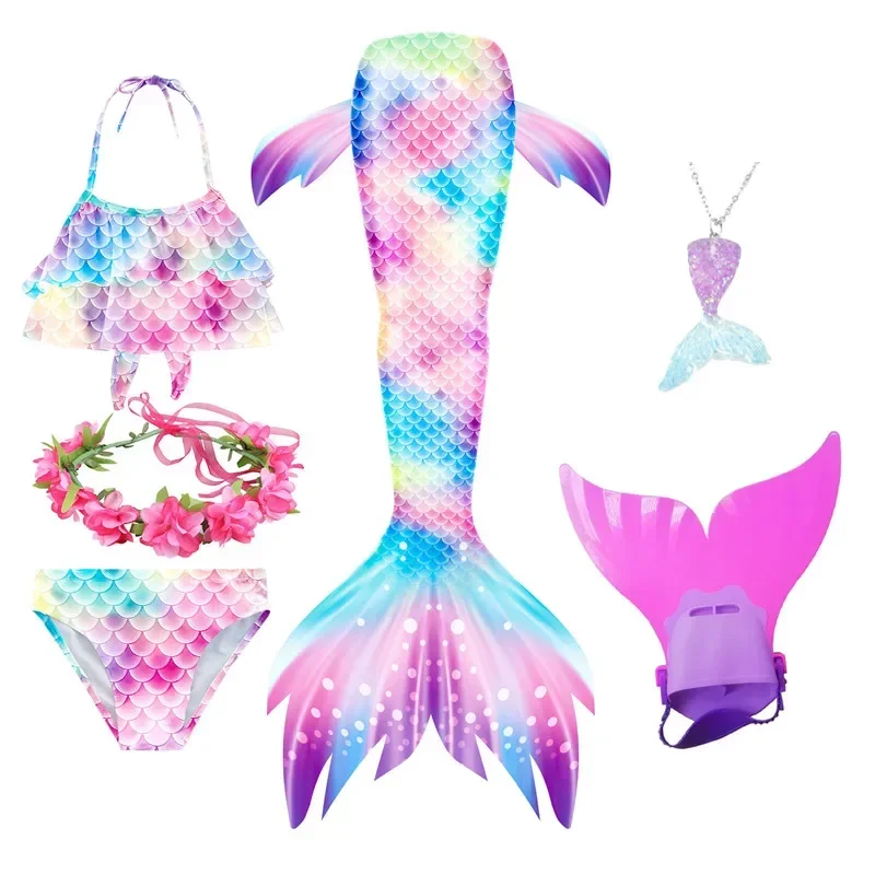 Costume de queue de sirène pour filles, cosplay princesse Ariel, robe de paupières pour enfants, ensemble de bikini baignable, bain trempé, nouveau, MN9