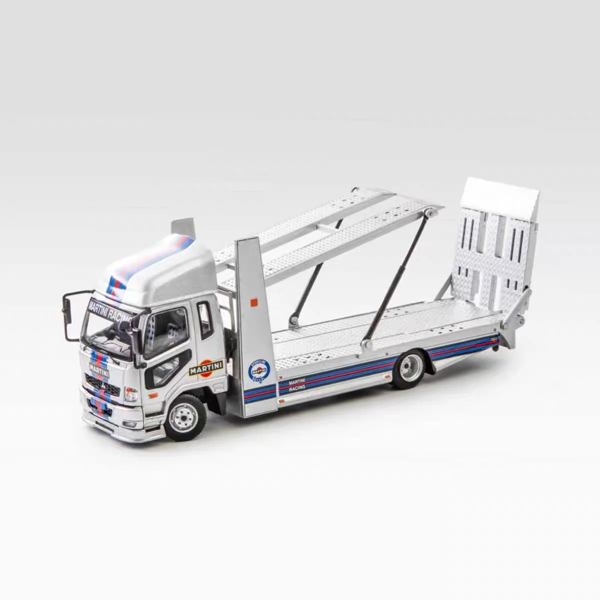 gcd-1-64-fuso-fighter-mk2-double-layer-flatbed-trailer-martini-alloy-car-model