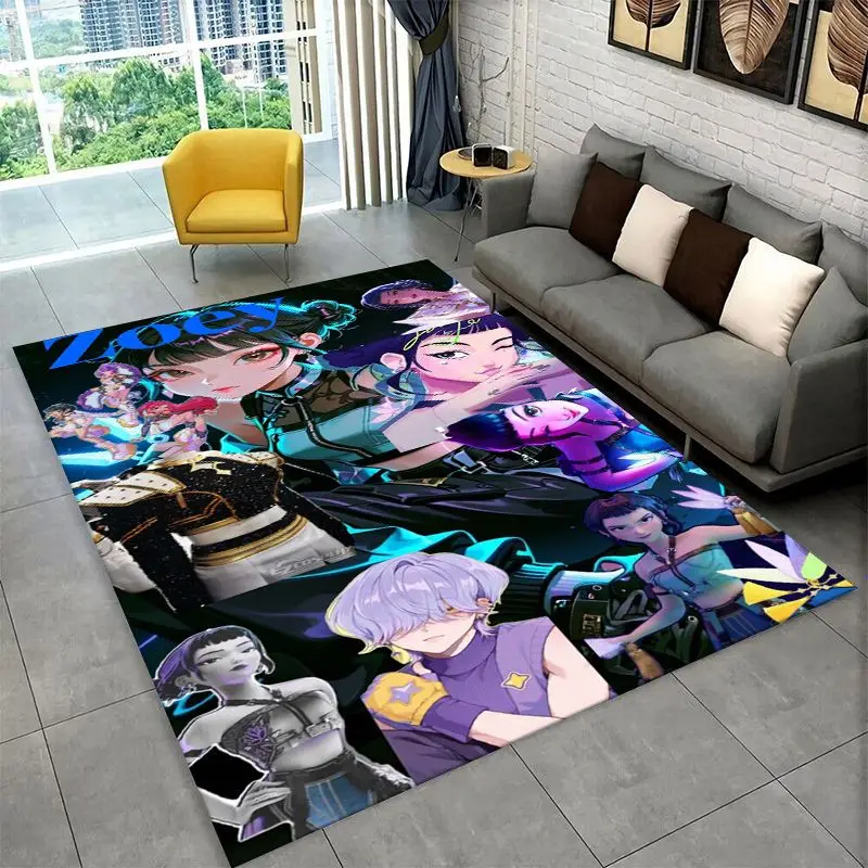 KPop Demon Hunters Saja Boys Cartoon Non-Slip Area Rug for Living Room,Bedroom,Playroom,Carpet Floor Mat Home Decor Rug Kid Room