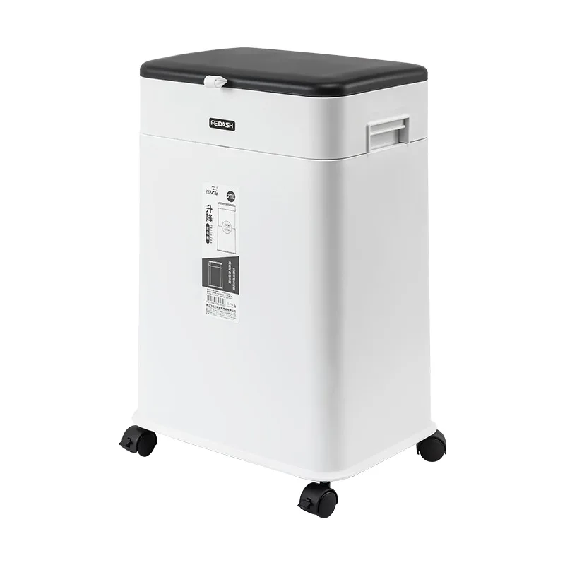 Trash can kitchen no bending household large lifting sanitary bucket with wheels movable large-capacity