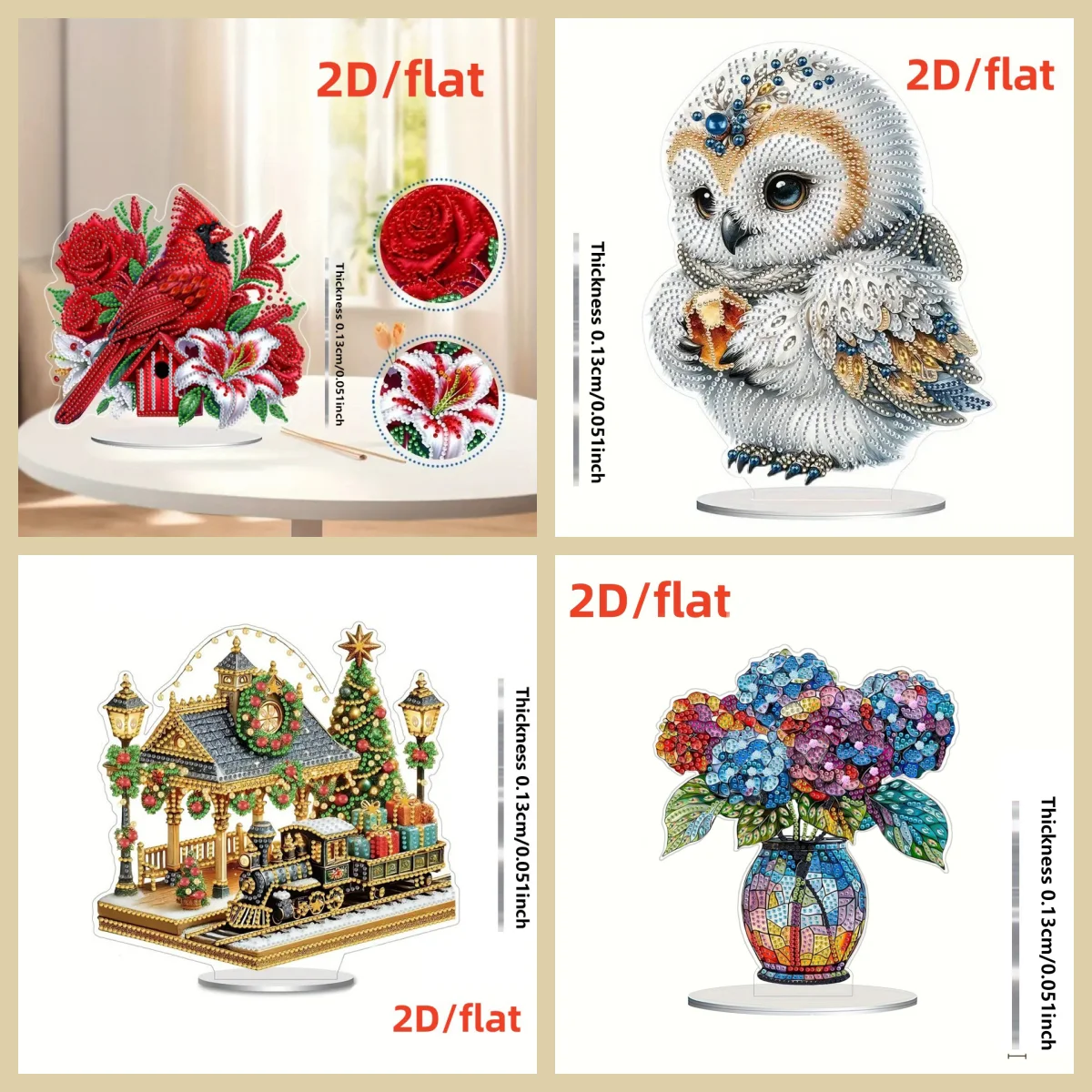 1, DIY-Diamant-Kunst-Malset, Cartoon- und Tiermotiv für Wohnzimmer- und Schlafzimmerornamente aus Acrylmaterial.