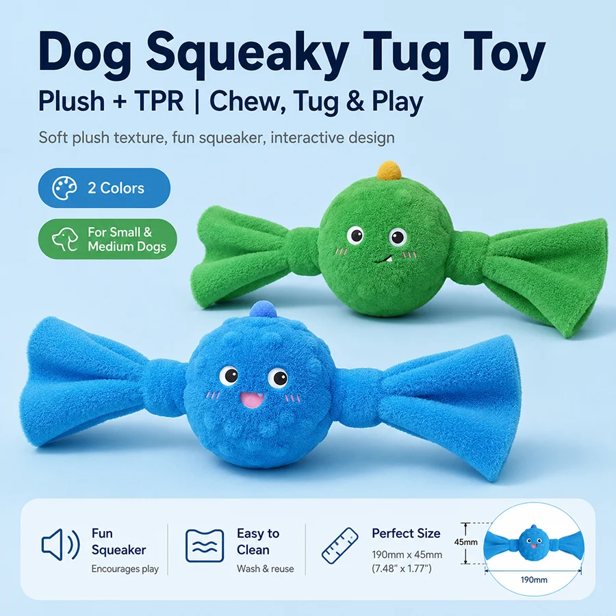 Plush Dog Toy Bouncy Ball Squeaky Pet toys for Small Medium Dogs Washable Interactive Chew Toy Puppy Toys Dog Accessories