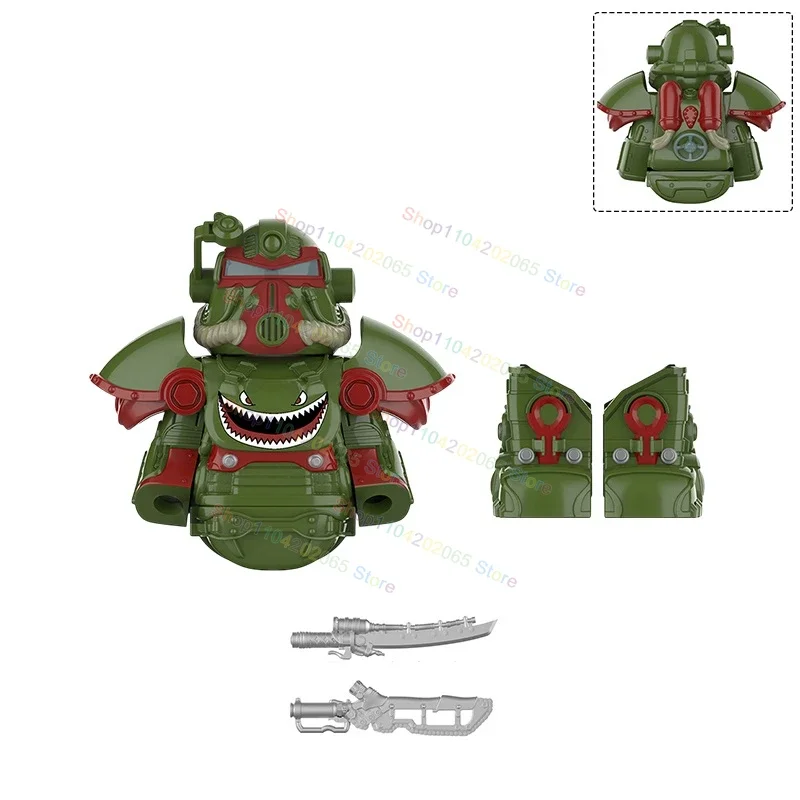 

W1352-W1359 Heavy Armor Warriors Game Soldiers Building Blocks Mini Action Figures Weapons Accessories Toys for Children Gifts