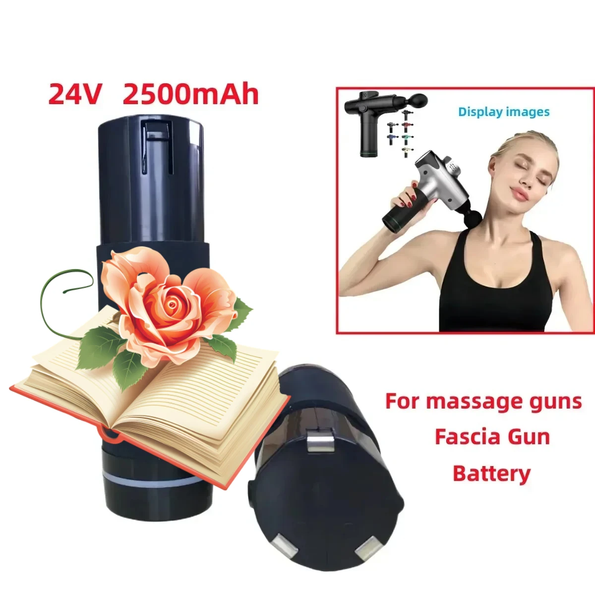 2026 24 فولت 2500 مللي أمبير بطارية قابلة للشحن لاستبدال تدليك بندقية فآسيا بندقية #1