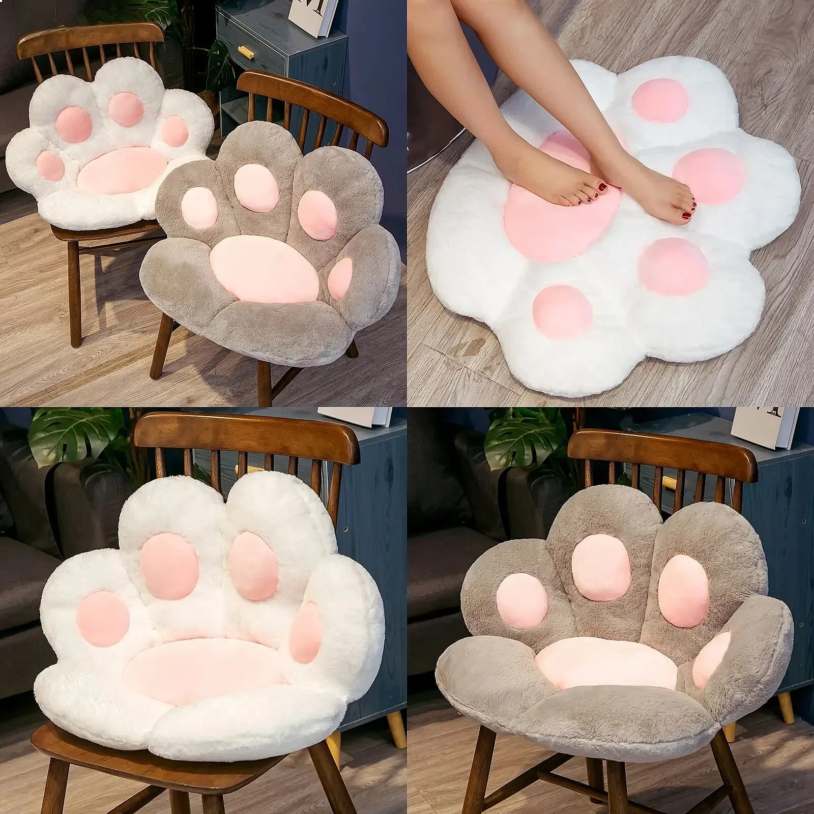 70*60cm Kawaii Cat Paw Plush Toys Cute Soft Stuffed Floor Cushion Chair Sofa Butt Pad for Home Room Decoration Office Nap Dolls