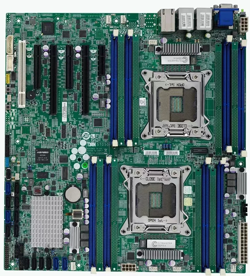 

TYAN TYAN S7050 S7050GP2NR-DLE-B 2011 Pin dual server motherboard is fully functional