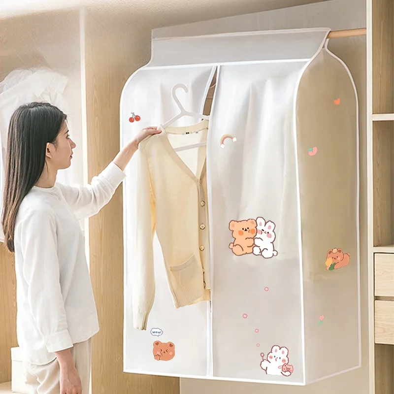 

Full-Coverage Floor-Mounted Coat Hanger Dust Cover Home Use Clothing Storage Bag Large Coat Hat Ra Cover Japanese Sle