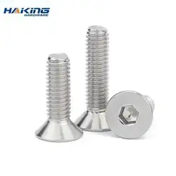 5-50pcs M2 M2.5 M3 M4 M5 M6 M8 304 A2 Stainless Steel Hexagon Hex Socket Head Flat Countersunk Allen Bolt Screw