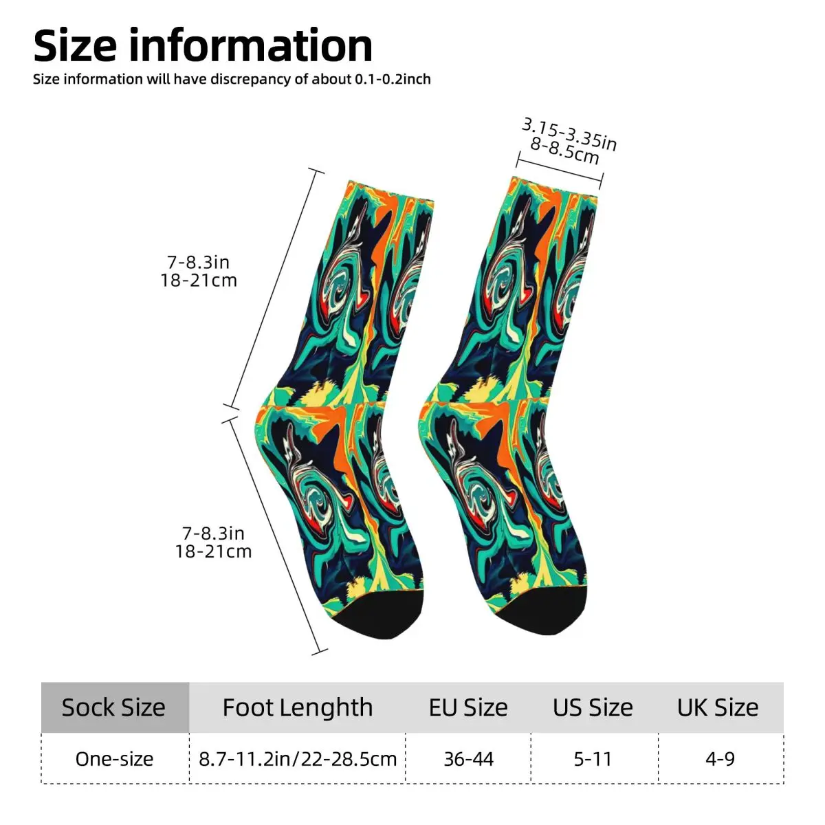 Abstract Fluid Retro Art Stockings Colorful Marble Painting Pattern Pattern Socks Winter Anti Skid Socks Men Climbing Socks