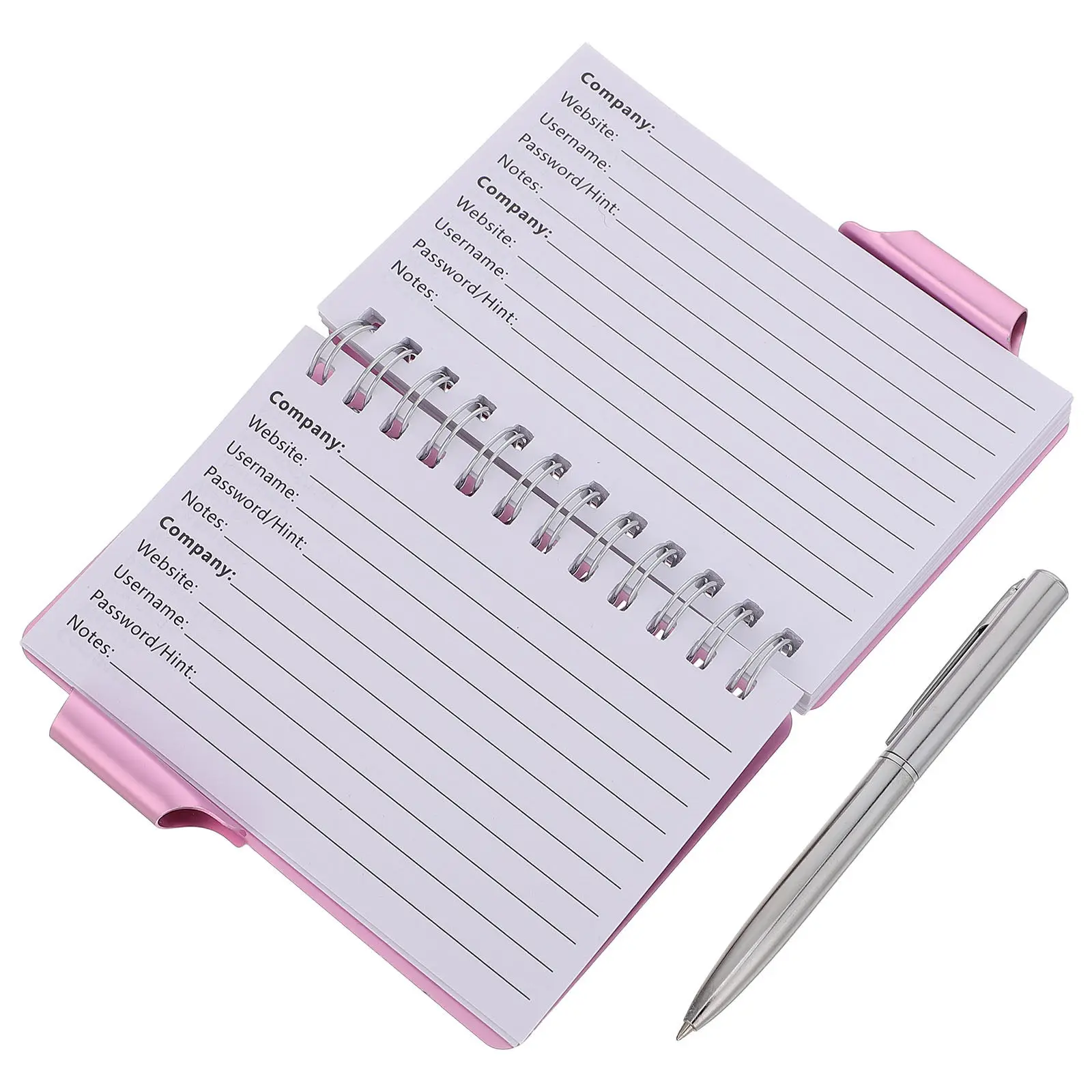 Password Keeper Book Aluminum Cover 4.5x3.5x0.6 Secure Portable Spiral Password Organizer Notebook for Website Login Username