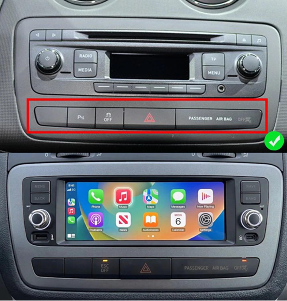 For Seat Ibiza 2012 2013 2014 2015 Android Auto Radio Car Multimedia Video Player GPS Navigation QLED Touch Screen Carplay WiFi