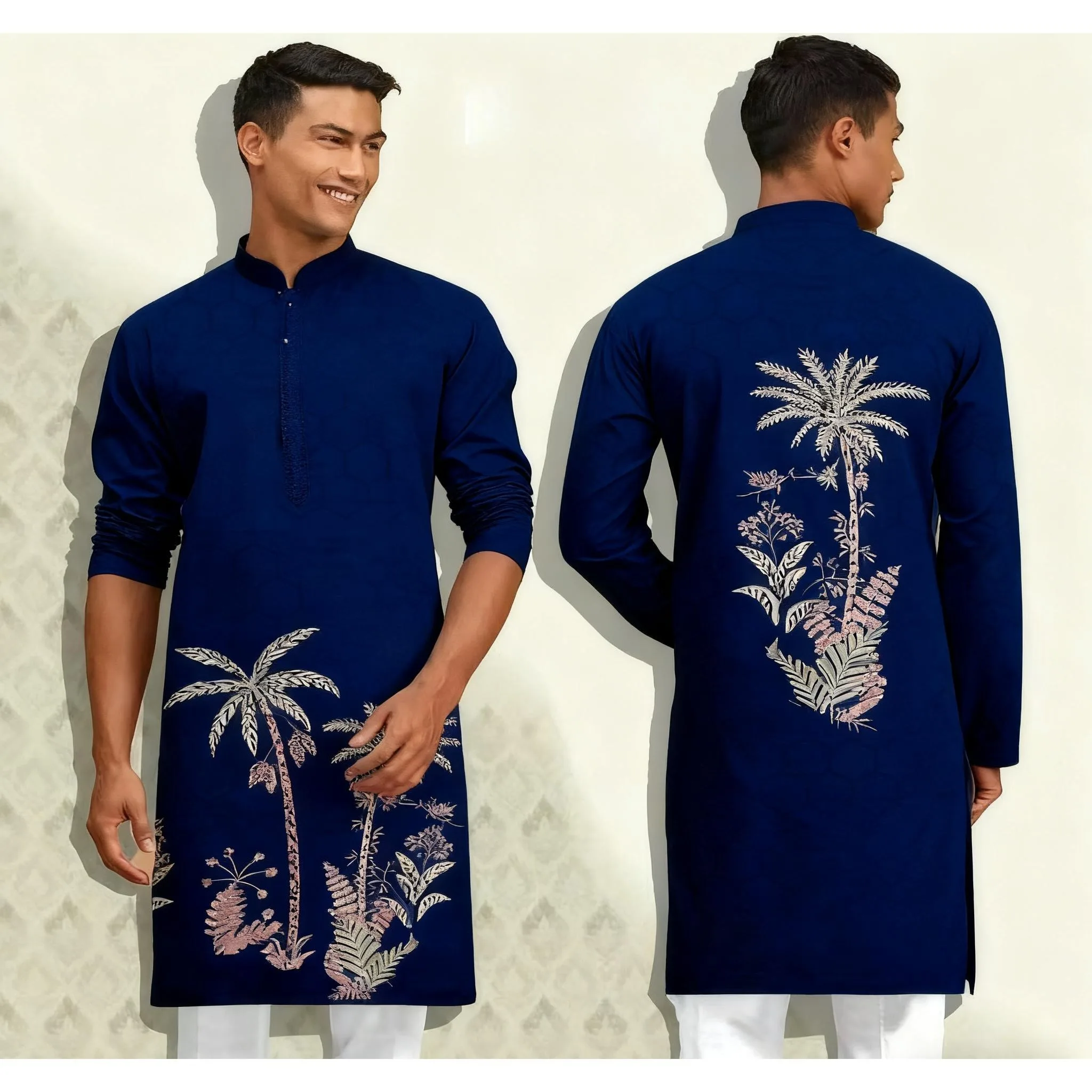 الملابس التقليدية للرجال أنماط الآسيوية والجنوبية وأطواق الماندرين وأكمام بولو للرجال على الطراز الوطني في الشرق الأوسط