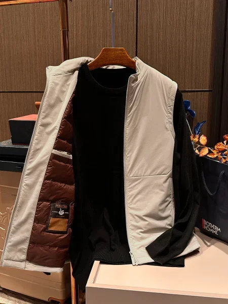 [Old money high-end goose down light and warm] Winter new men's high-end stand-up collar solid color versatile down vest