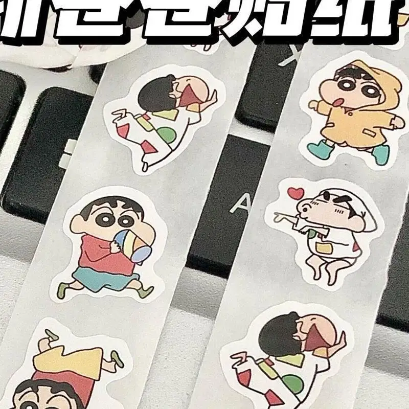 Bandai Kawaii Stickers Anime Cute Cartoon Crayon Shin Chan Emotion Pack Stickers Notebooks Stickers Roll Stickers Girl Gift