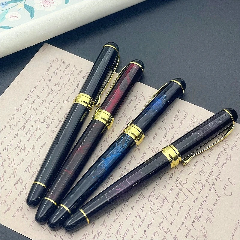 

Перьевая ручка BALAOYE Binghua Red Four-Color, №6, с выдвижным длинным пером-лезвием, с пятиконечным звездообразным наконечником, для каллиграфии, канцелярские товары