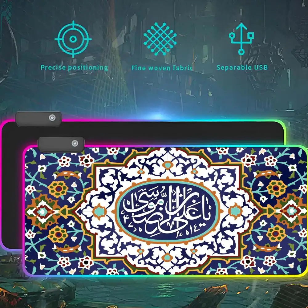

Persian Mouse Pad RGB LED Light Gaming Mousepad Waterproof Large Gamer Mouse Carpet Big Mause Keyboard Pad PC Desk Play Mat With