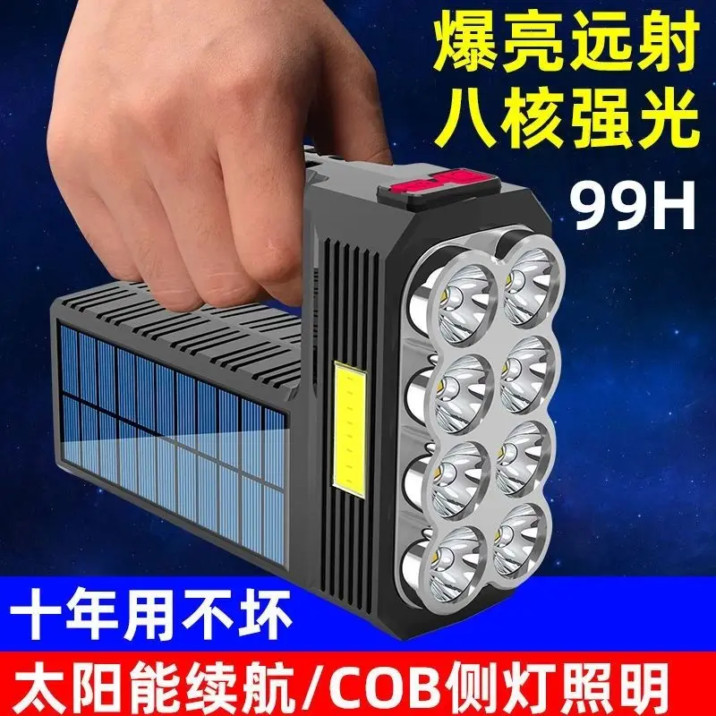 Wholesale free shipping Solar+usb electronic flashlight, both solar and usb can recharge,super high bright super high quality