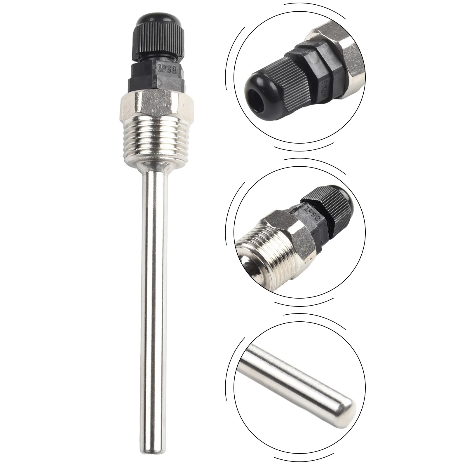 Manicotto ad immersione Thermowell Pocket30-200mm 304 acciaio inossidabile 1/2 ID 6mm OD 8mm filettatura per strumento sensore di temperatura