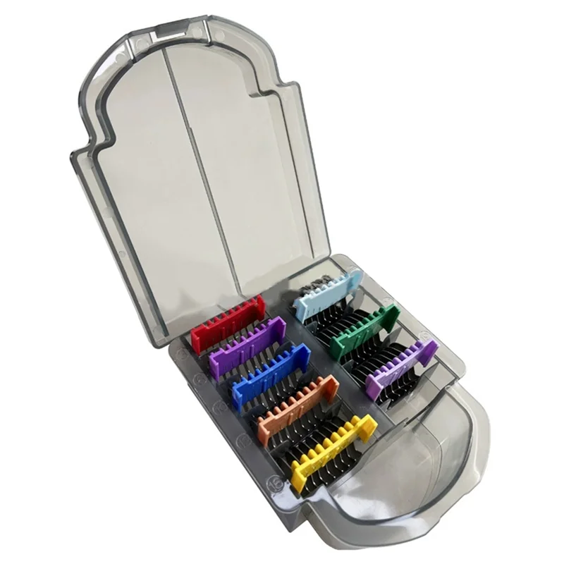 

THIVN-Pet Dog Cat Horse Metal Combs Set 8-Colors For Wahl Professional Animal Clipper Stainless Steel Guide Comb Attachment