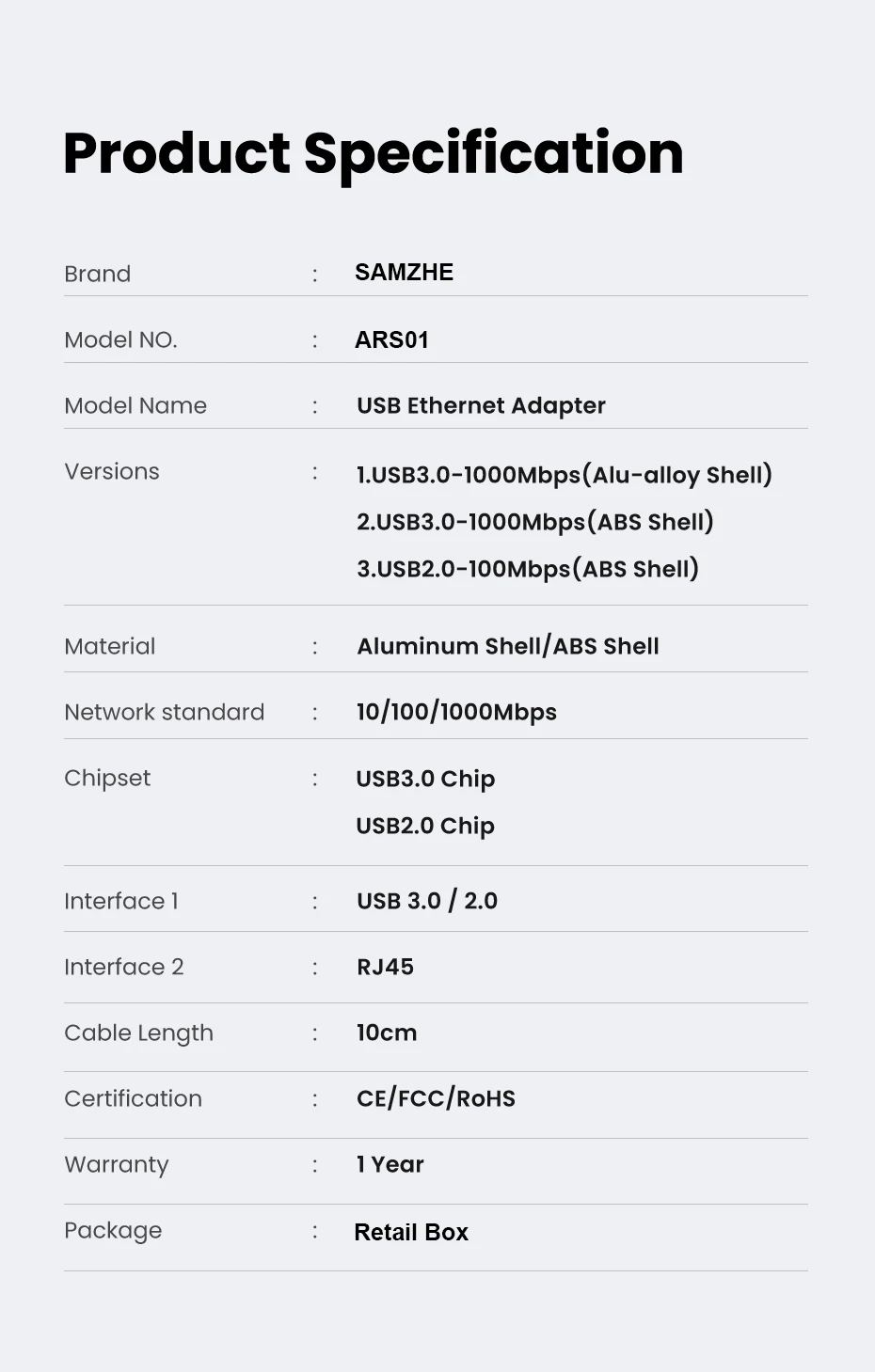 SAMZHE USB-Ethernet-Adapter, USB 3.0 auf RJ45, USB-Hub für Computer, Ethernet-Adapter, Netzwerkkarte, USB, kompatibel mit Xiaomi Mi Box S und Nintendo Switch. – Detail 11