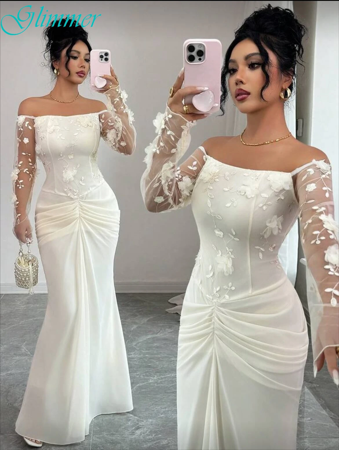 تخصيص حورية البحر قارب الرقبة كاب كم فستان سهرة أنيق حساسة فساتين المشاهير مزاجه فساتين مناسبة مخصصة