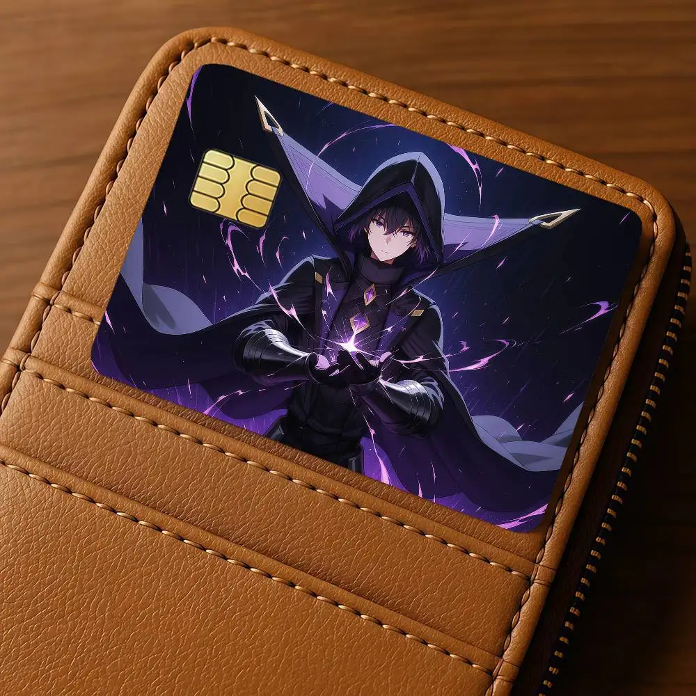 Anime E-EminenceS In S-Shadow Credit Skin Cover Card Stickers 4PCS Film Bus Pass Front Decoration Bank Debit Waterproof